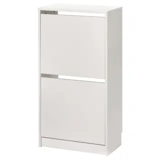 BISSA shoe cabinet with 2 compartments, white, 49x28x93 cm