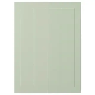STENSUND 2-p door f corner base cabinet set, light green, Width 25.5 x Height 69.7 cm