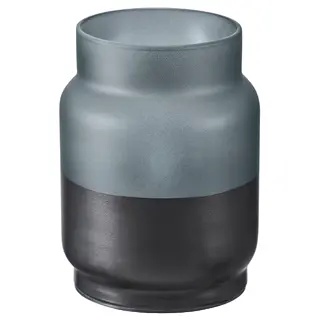 HJULMÖJA LED table decoration, glass/battery-operated grey-black, Height 103 mm