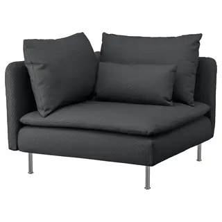 SÖDERHAMN corner section, Fridtuna dark grey, Width 99 x Depth 99 cm