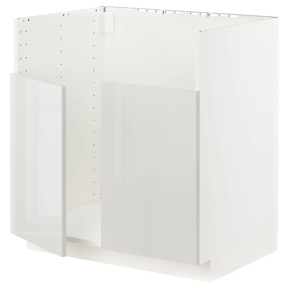 White METOD kitchen unit with modern design and glossy finish.