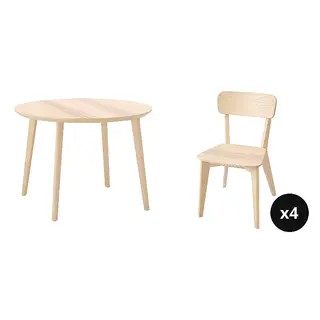 LISABO set: dining table + chair x4