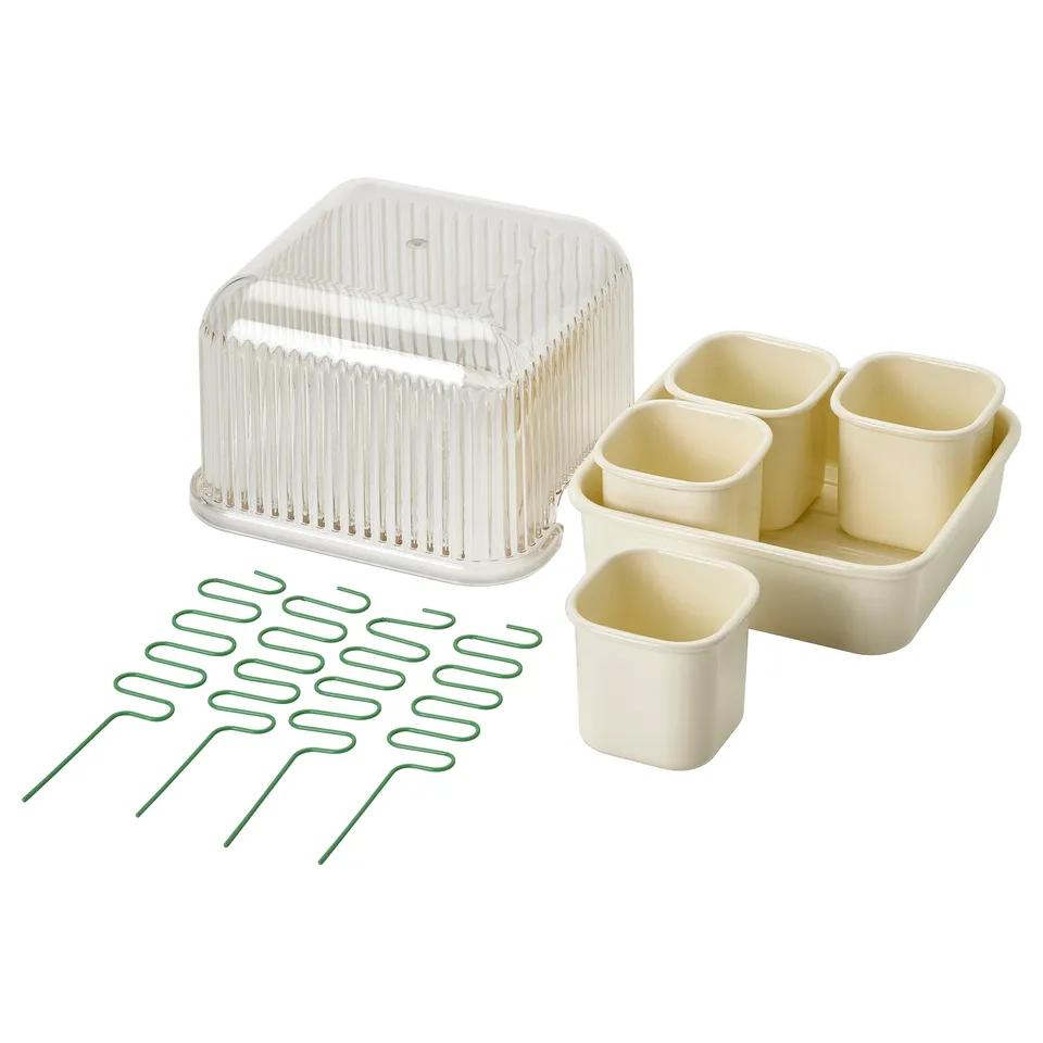 DOFTRIPS Growing set, transparent/off-white, 16x16x14.5 cm