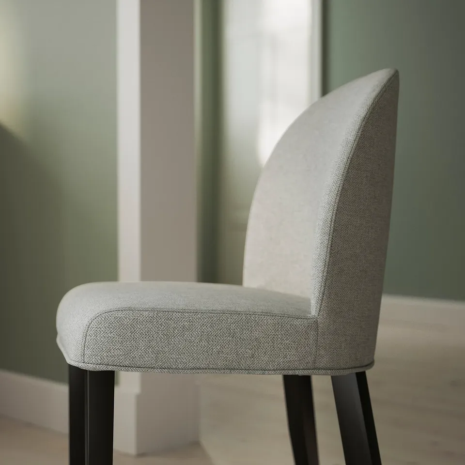 ROSENTORP / ROSENTORP Table and 6 chairs, black/Tibbleby beige-grey black, 160/215x110 cm
