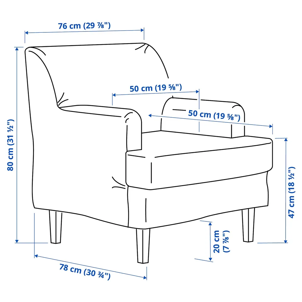 part: ROCKSJÖN armchair with footstool