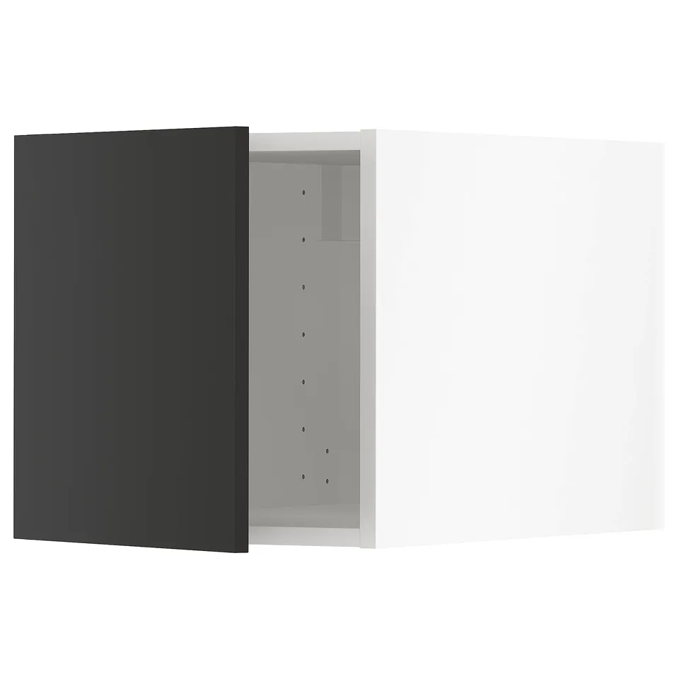 METOD kitchen unit in matte black with right-hinged door, rectangular shape.