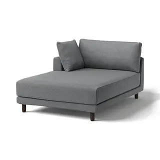 UPPÅKRA chaise longue module, with armrest left/Johanneshov dark grey