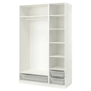 PAX wardrobe combination, white, 150x58x236 cm