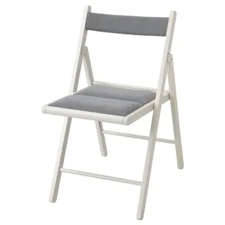 FRÖSVI folding chair, white/Knisa light grey, Width 43 x Depth 49 x Height 78 cm