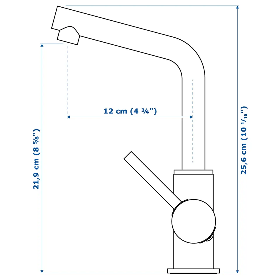 Illustration with measurements for the product: LUNDSKÄR.