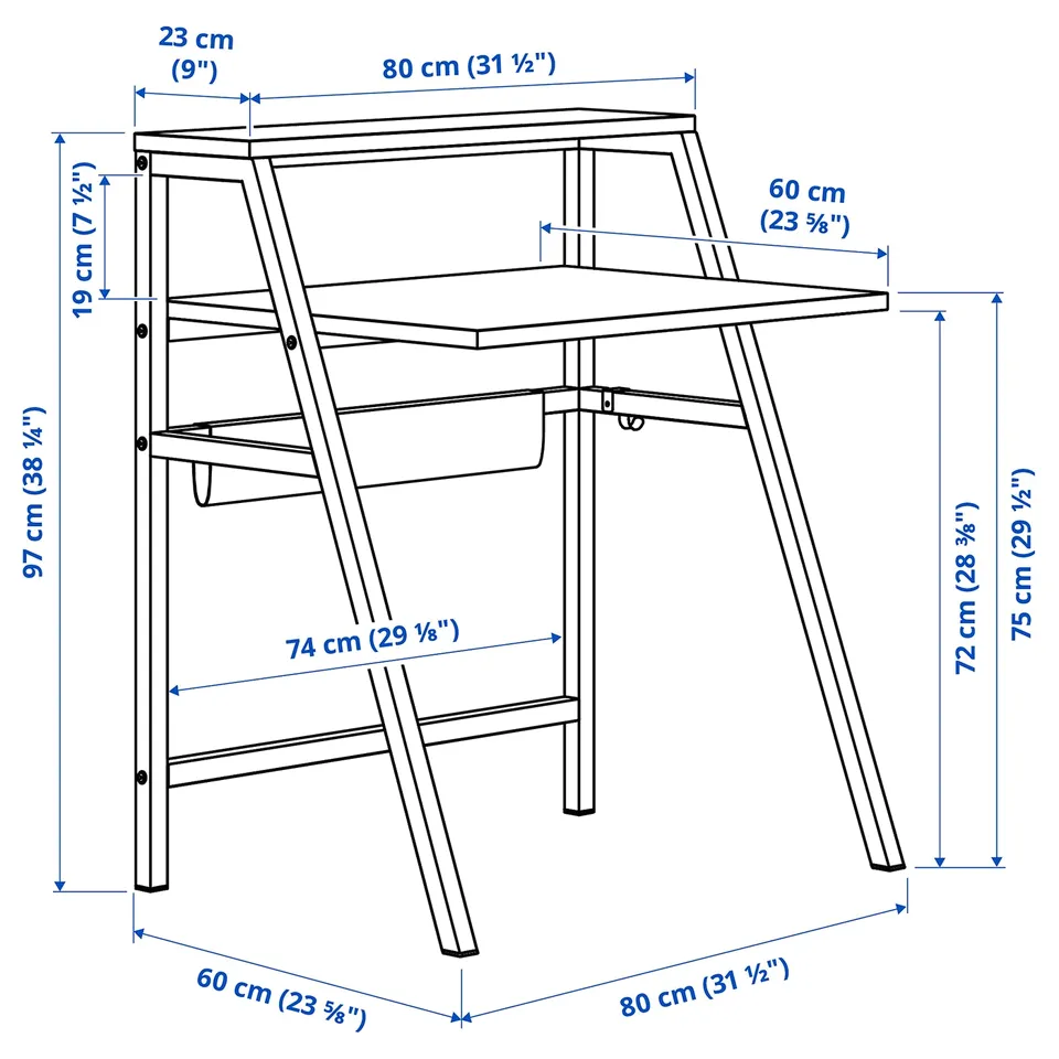 Illustration with measurements for the product: MITTPLAN.