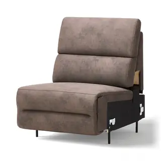 RULLERUM 1-seat section, Tornarp dark grey-brown, Depth 94 x Width 75 cm