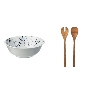 GRÖNSAKER/SILVERSIDA set: serving bowl + 2-piece salad servers set