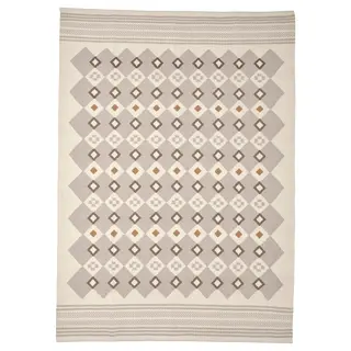 VÄGNÄT rug, flatwoven, off-white grey/handmade, 200x300 cm