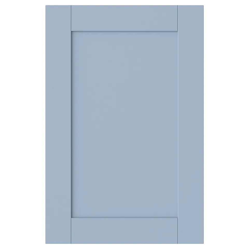 Blue SANNIDAL cabinet door, rectangular, smooth, classic design.