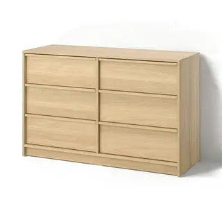 ANKARUDDEN chest of 6 drawers, with 2 inner drawers/oak effect, 139x48x87 cm