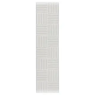 GATUSEKTION kitchen mat, grey/check, 45x180 cm