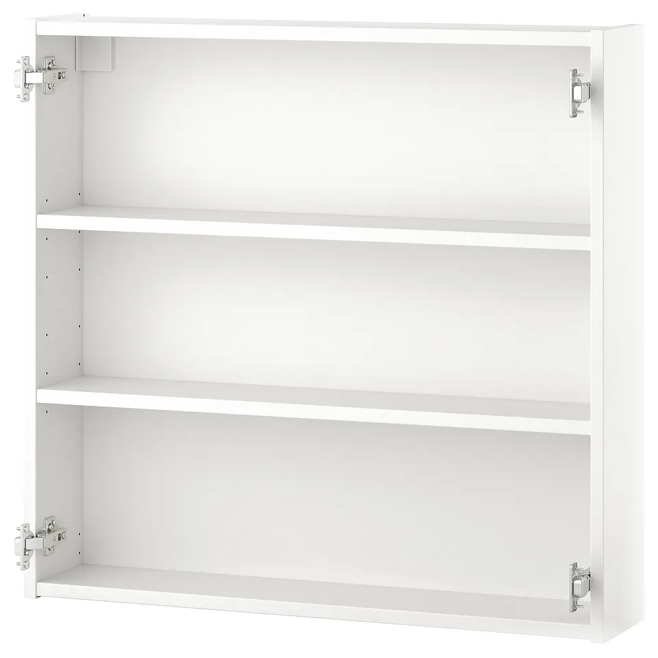 White ENHET wall cabinet - 3 shelves, modern design, simple storage.