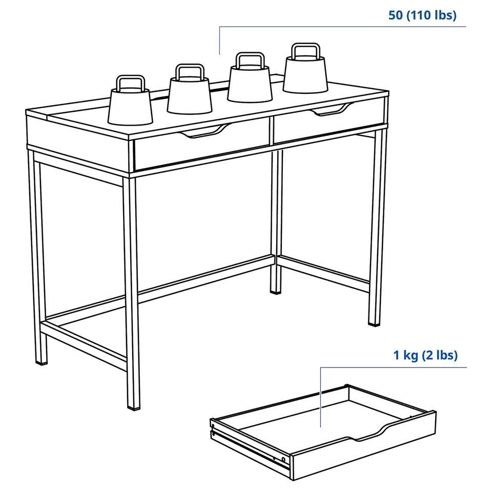 Illustration with measurements for the product: ALEX.