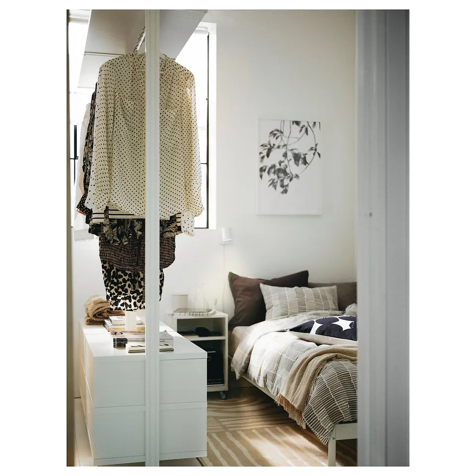 ELVARLI Wardrobe combination, white, 175x51x222-350 cm