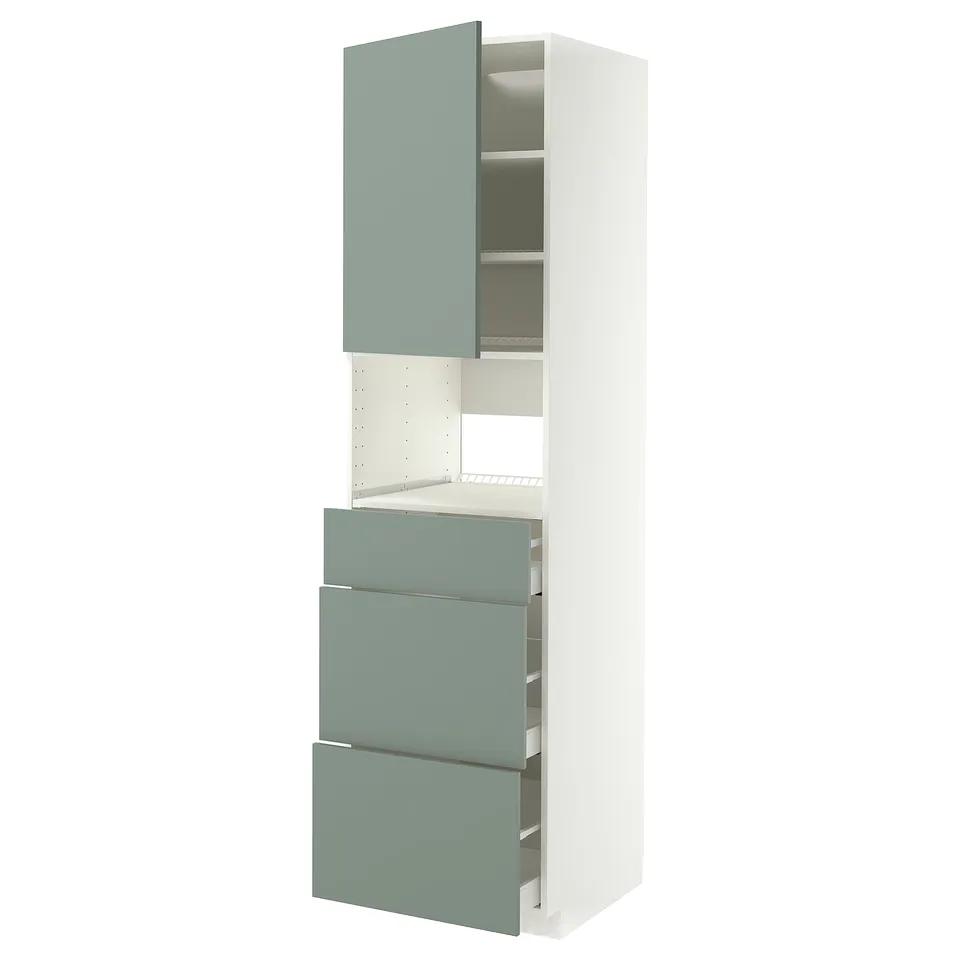 METOD kitchen unit, grey-green, modern, with drawers, cabinet, 25-yr guarantee.