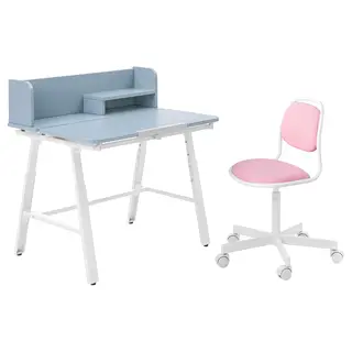 PIPLÄRKA / ÖRFJÄLL children's desk and chair, blue/pink