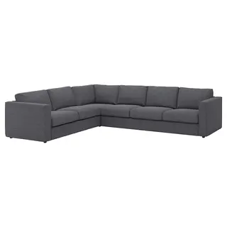 VIMLE corner sofa, 5-seat, Gunnared medium grey