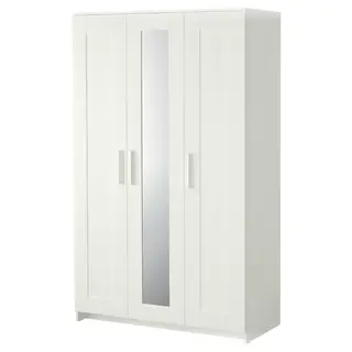 BRIMNES wardrobe with 3 doors, white, 117x50x190 cm