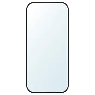 LINDBYN mirror, black, 28x60 cm