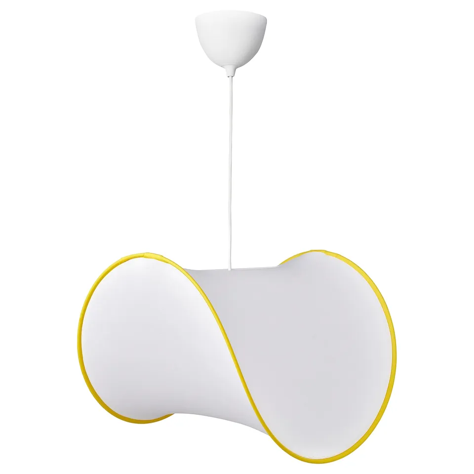 GREJSIMOJS / HAVSDJUP Pendant lamp, white/yellow, 45 cm