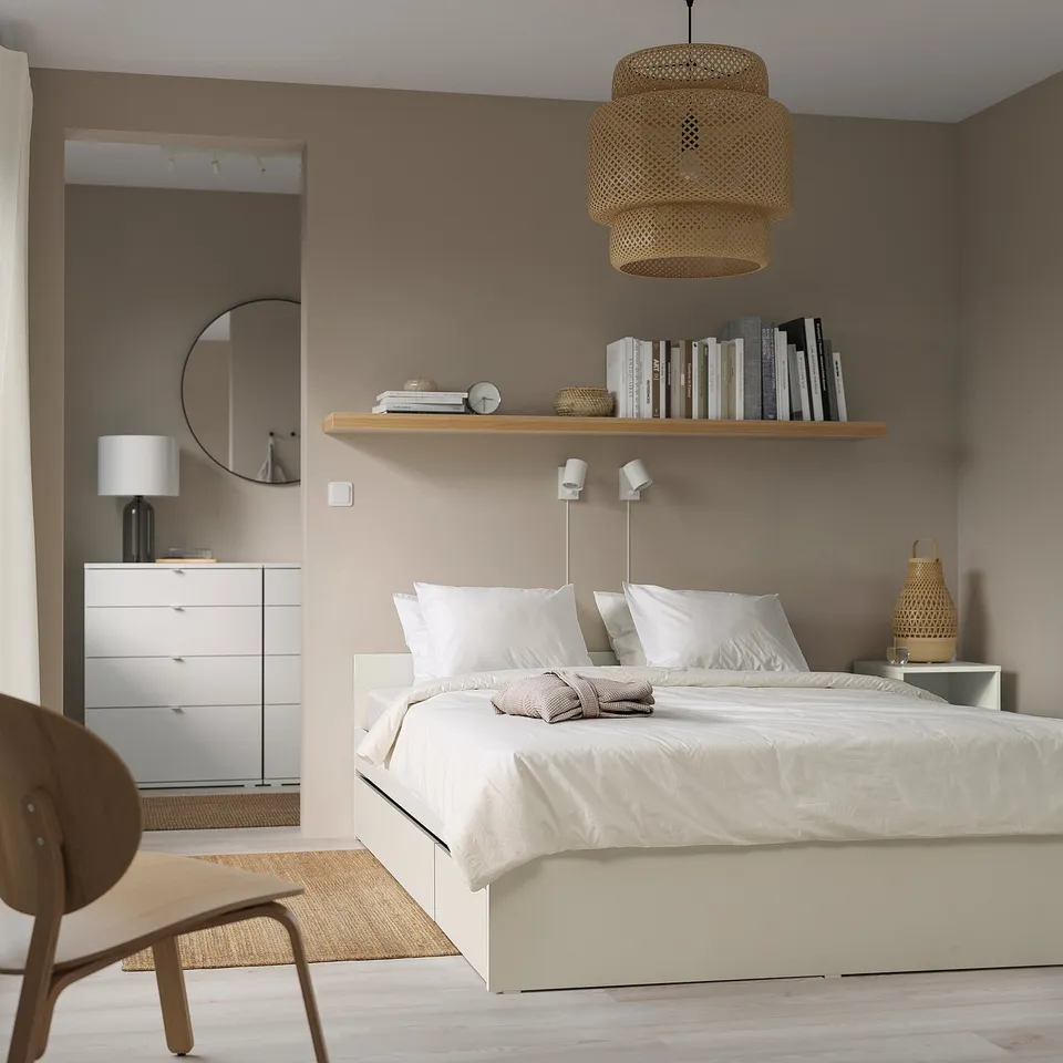 part: VIHALS bed frame with 2 storage boxes