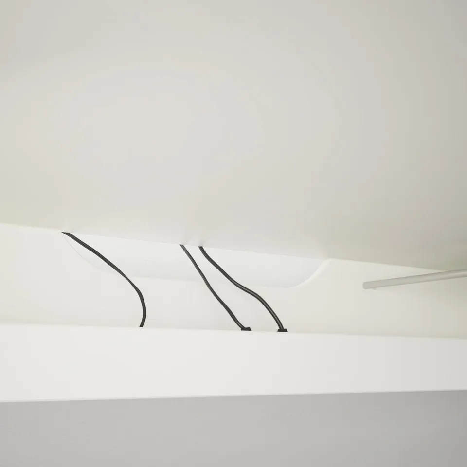 MALM Desk with pull-out panel, white, 151x65 cm