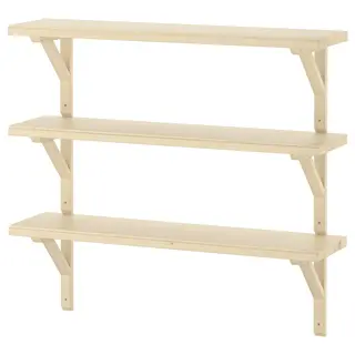 TRANHULT / SANDSHULT wall shelf combination, aspen, 80x20 cm