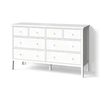 GULLABERG chest of 8 drawers, white/anchor/unlock-function, 168x48x100 cm