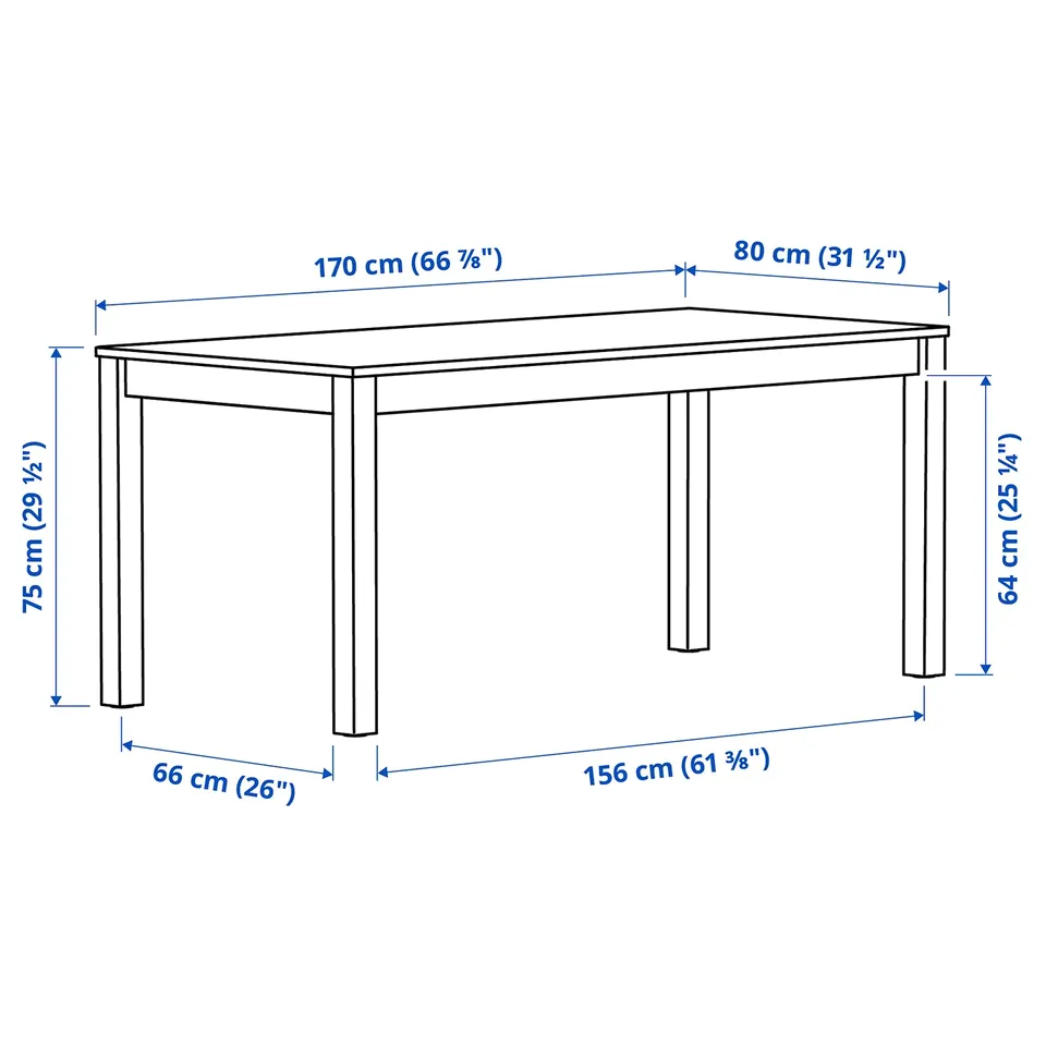 ÅLHULT / LILLÅNÄS Table and 6 chairs, black/brown/Gunnared dark grey chrome-plated, 170x80 cm