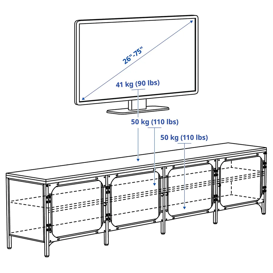 Illustration with measurements for the product: FJÄLLBO.