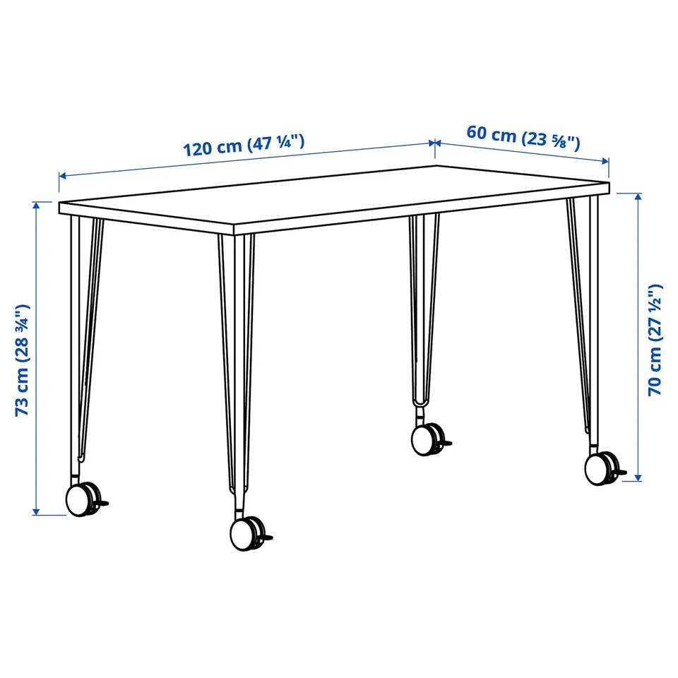 LAGKAPTEN / KRILLE Desk, white stained oak effect/white, 120x60 cm