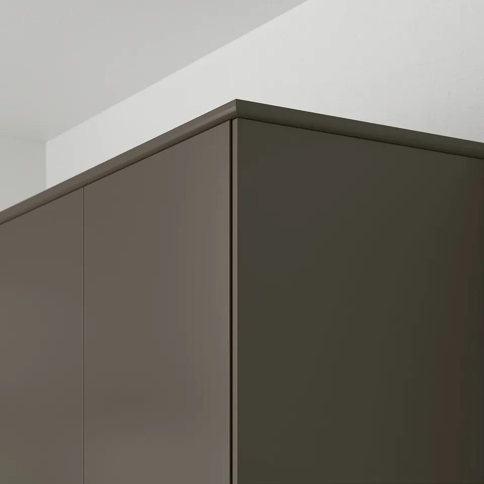 Dark brown kitchen cabinet panel with clean straight lines and smooth surface, likely part of the HAVSTORP series.