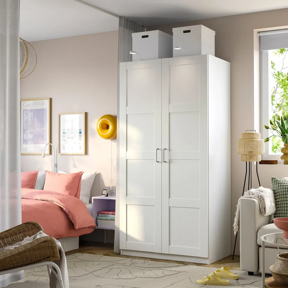PAX / BERGSBO Wardrobe combination, white/white, 100x60x201 cm