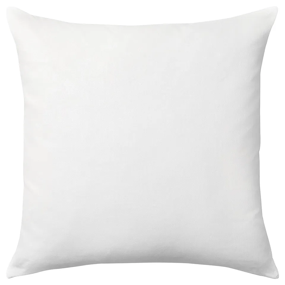 Vanderot: white, square throw pillow with smooth cotton velvet cover.