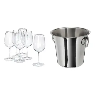 SOLDRÄNKT/STORSINT set: wine glass + wine cooler