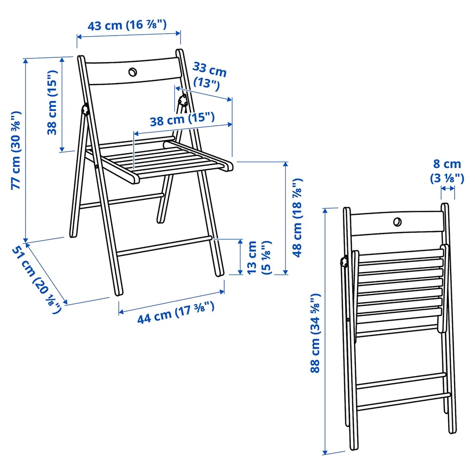 NORDEN / FRÖSVI Table and 4 chairs, birch/beech, 26/89/152 cm
