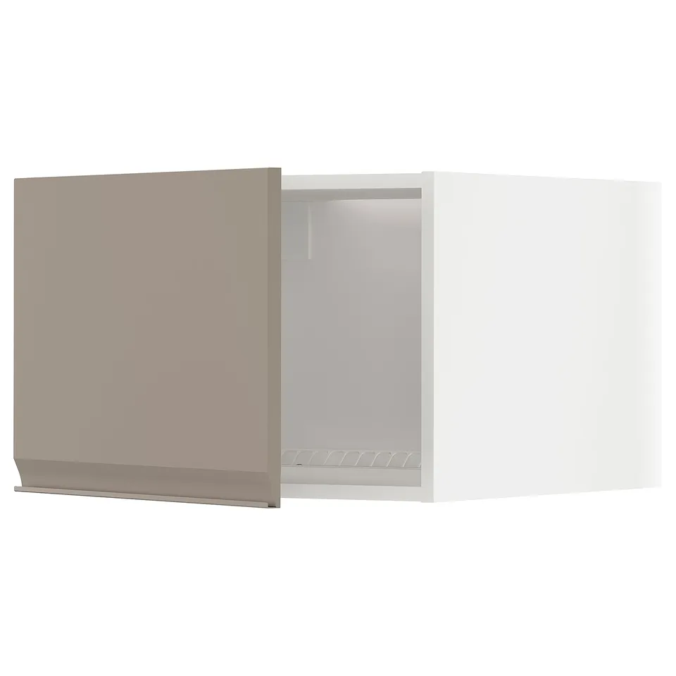 The METOD kitchen cabinet in matte grey-beige with a modern design and integrated handle.