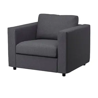 VIMLE armchair, Gunnared medium grey, Width 101 x Depth 98 x Height 83 cm