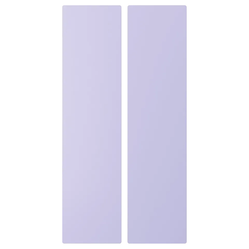 Two vertical rectangular storage doors, light purple, smooth finish.