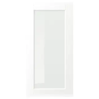 ENKÖPING glass door, white wood effect, 40x80 cm