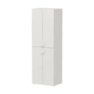 SMÅSTAD wardrobe, white white/with 2 clothes rails