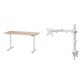 BOLLSIDAN/STUBBERGET set: desk sit/stand + bracket for monitor