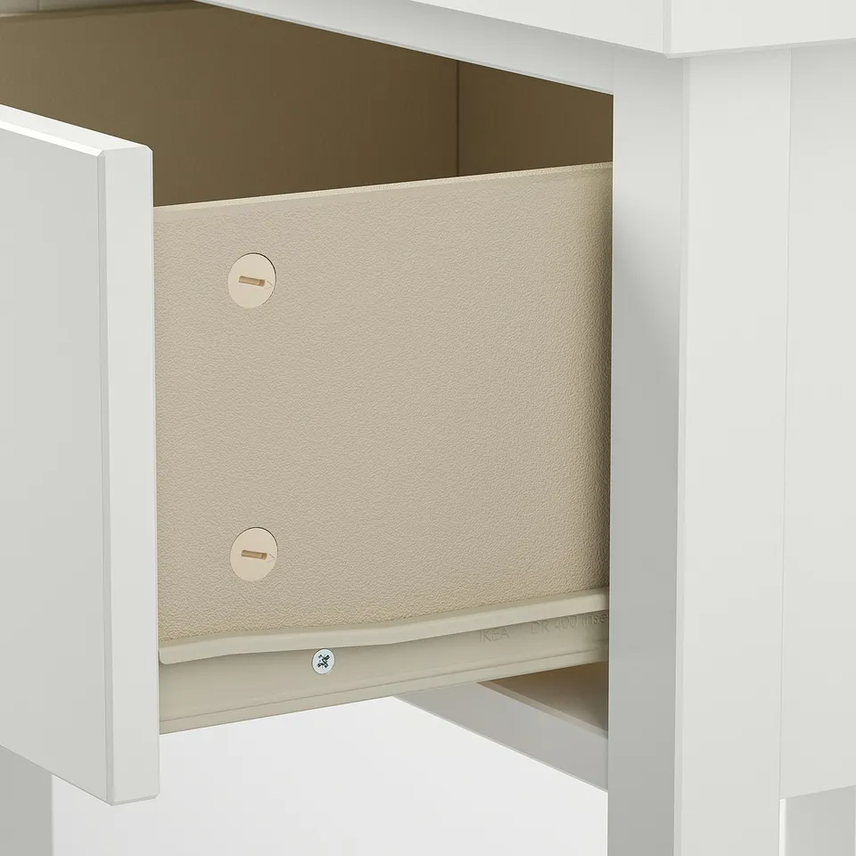 GULLABERG Bedside table, with 1 drawer with shelf/white, 53x43x69 cm