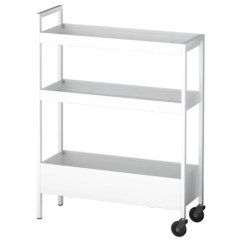 NISSAFORS Trolley, white, 50.5x19x67 cm